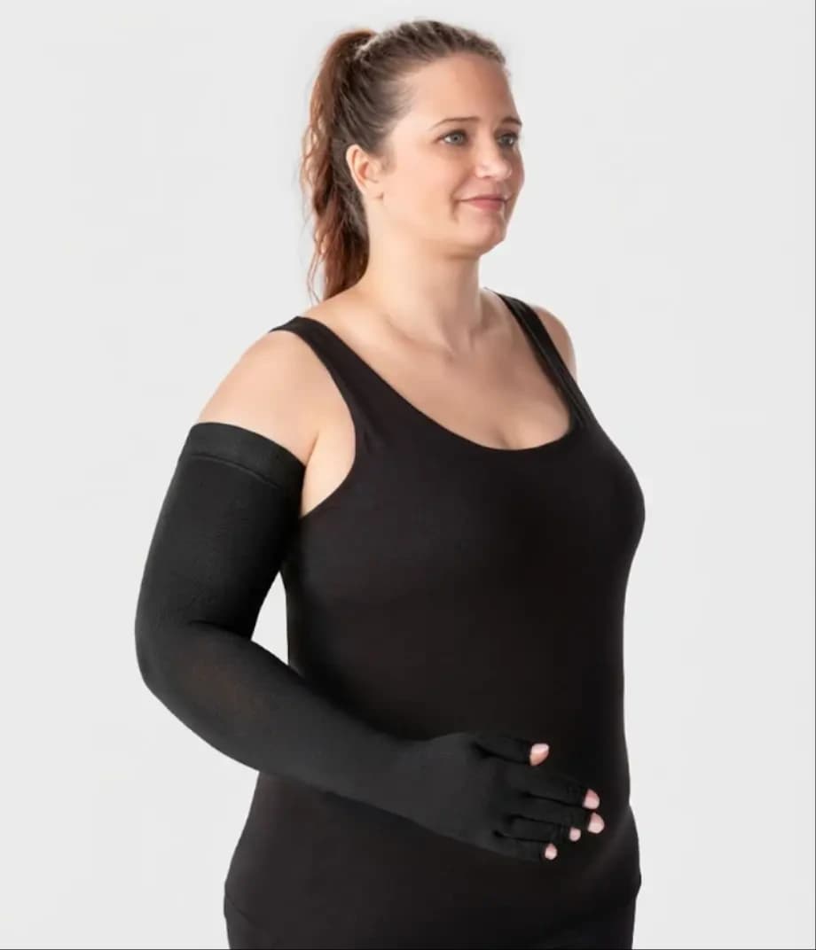 Seamless Compression Arm Sleeve with Glove for Lymphedema