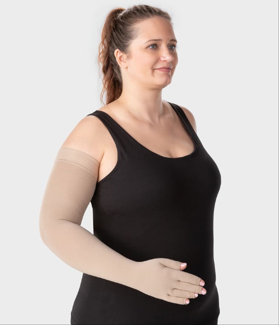 Seamless Compression Arm Sleeve with Glove for Lymphedema